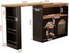 Bartisch B 138-193 x T 39 x H 105 cm, drehbar, aus MDF mit Glasfront und LED,Schwarz Bild 4