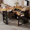 Bartisch B 138-193 x T 39 x H 105 cm, drehbar, aus MDF mit Glasfront und LED,Schwarz Bild 3