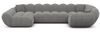 Sofa Dreams Wohnlandschaft Maleron U Form Design Stoffsofa, 6-Sitzer, Polsterecke, Ottomane links, Strukturstoff Dunkelgrau Bild 3