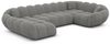 Sofa Dreams Wohnlandschaft Maleron U Form Design Stoffsofa, 6-Sitzer, Polsterecke, Ottomane links, Strukturstoff Dunkelgrau Bild 2