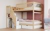 Etagenbett, Mit Hohem Sicherheitsgitter, Mit Lattenrost, Sicherheitsleiter mit Stauraum, Mit Stauschubladen, Kinderbett Jugendbett, Aus Massivholz, Holzfarbe, 90 x 200 cm Bild 4