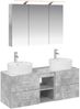vidaXL Badezimmermöbel-Set 4 pcs Betongrau Ingenieurholz und Glas 3406898 Bild 2
