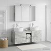 vidaXL Badezimmermöbel-Set 4 pcs Betongrau Ingenieurholz und Glas 3406898 Bild 4
