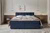99rooms Bergamo Boxspringbett Webstoff MALMO_NEW Dunkelblau 140x200 cm Schaum Topper 6 cm Bild 2