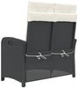vidaXL Gartenbank Verstellbar mit Kissen Schwarz Poly Rattan 368215 Bild 5