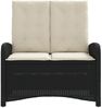 vidaXL Gartenbank Verstellbar mit Kissen Schwarz Poly Rattan 368215 Bild 3