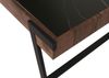 Couchtisch HWC-L89, Sofatisch Wohnzimmertisch, Eisen 43x120x64cm Sinterstein Marmor-Optik schwarz Holz dunkelbraun Bild 5