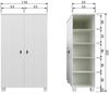 Kleiderschrank Ties aus Kiefernholz, Weiß Bild 5