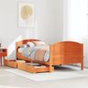 vidaXL Massivholzbett ohne Matratze Wachsbraun 90x200 Kiefernholz 3301808 Bild 1