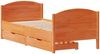 vidaXL Massivholzbett ohne Matratze Wachsbraun 90x200 Kiefernholz 3301808 Bild 3