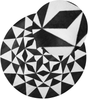 Teppich Kuhfell schwarz / weiß ⌀ 140 cm geometrisches Muster TURGUTLU Bild 1