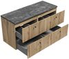 Waschtischunterschrank Saros 120 cm - Eiche - Waschbeckenunterschrank mit oberer Ablage Bild 3