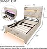 MODFU Polsterbett Modernes Stoffbett mit LED-Beleuchtung (Struraumbett, Funktionsbett, 90*200, Ohne Matratze), mit USB-C Ladestation und hydraulischem Hubsystem Bild 4
