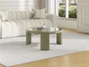 Vente-unique - ZYRENIA Couchtisch Holz, Platte Grün - B 80 cm x H 35 cm x L 80 cm Bild 1