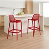 2er Set Barhocker BUNIM - Kunststoff Rot 45x53x105 cm | Barstuhl Mit Lehne Tresenhocker Tresenstuhl Kneipenhocker Kneipenstuhl Bild 2