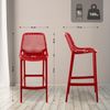 2er Set Barhocker BUNIM - Kunststoff Rot 45x53x105 cm | Barstuhl Mit Lehne Tresenhocker Tresenstuhl Kneipenhocker Kneipenstuhl Bild 4