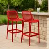 2er Set Barhocker BUNIM - Kunststoff Rot 45x53x105 cm | Barstuhl Mit Lehne Tresenhocker Tresenstuhl Kneipenhocker Kneipenstuhl Bild 3