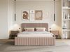 Selsey 'Saliano' Polsterbett mit Samtbezug und Stauraum, beige, 180x200 cm Bild 2