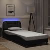 Einzelbettgestell Design für Erwachsene mit LED ohne Matratze Schwarz 90x200 cm d3583e Bild 2