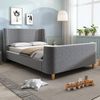 Polsterbett 90x200 cm mit Cartoon-Weltraummotiv, Samt, ohne Matratze, Schlittenbett-Design Bild 3