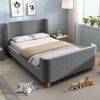 Polsterbett 90x200 cm mit Cartoon-Weltraummotiv, Samt, ohne Matratze, Schlittenbett-Design Bild 2