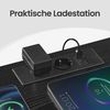 SONGMICS Nachttisch mit LED-Beleuchtung und Ladestation, 2er Set, Nachttisch mit 2 Schubladen und offenem Fach, schwarz Bild 4