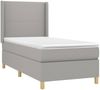 vidaXL Boxspringbett mit Matratze Stoff Hellgrau 90x190 cm, Härtegrad: H2 [3131793] Bild 3