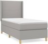 vidaXL Boxspringbett mit Matratze Stoff Hellgrau 90x190 cm, Härtegrad: H2 [3131793] Bild 2