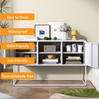 Sideboard 120 x 40 x 75 cm aus Metall mit 6 Fächern – weißer Schrank mit Anti-Kipp-Sicherung Bild 4