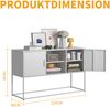 Sideboard 120 x 40 x 75 cm aus Metall mit 6 Fächern – weißer Schrank mit Anti-Kipp-Sicherung Bild 5