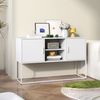 Sideboard 120 x 40 x 75 cm aus Metall mit 6 Fächern – weißer Schrank mit Anti-Kipp-Sicherung Bild 2