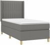 vidaXL Boxspringbett mit Matratze & LED Dunkelgrau 90x200 cm Stoff 3139006 Bild 4