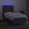 vidaXL Boxspringbett mit Matratze & LED Dunkelgrau 90x200 cm Stoff 3139006 Bild 3