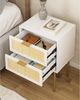 Rattan Nachttisch mit 2 Schubladen, Schlafzimmer Kommode Bild 4
