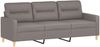 vidaXL 3-Sitzer-Sofa mit Hocker Hellgelb 180 cm, Taupe Bild 4