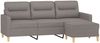 vidaXL 3-Sitzer-Sofa mit Hocker Hellgelb 180 cm, Taupe Bild 3