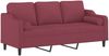 vidaXL 3-Sitzer-Sofa mit Zierkissen Weinrot 180 cm Stoff 3200859 Bild 3