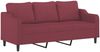 vidaXL 3-Sitzer-Sofa mit Zierkissen Weinrot 180 cm Stoff 3200859 Bild 4