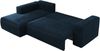 Ecksofa mit Schlaffunktion, Bettkasten und losen Kissen für das Wohnzimmer - TRENTINO - Dunkelblau Velvet - links Bild 5