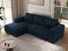 Ecksofa mit Schlaffunktion, Bettkasten und losen Kissen für das Wohnzimmer - TRENTINO - Dunkelblau Velvet - links Bild 4
