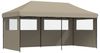vidaXL Pop-Up Partyzelt, faltbar, mit 3 Seitenteilen, Stahl / PE, Taupe, 315 x 292 x 580 cm Bild 2