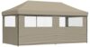 vidaXL Pop-Up Partyzelt, faltbar, mit 3 Seitenteilen, Stahl / PE, Taupe, 315 x 292 x 580 cm Bild 4