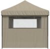vidaXL Pop-Up Partyzelt, faltbar, mit 3 Seitenteilen, Stahl / PE, Taupe, 315 x 292 x 580 cm Bild 5