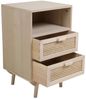 Kommode 42 x 36 cm MDF Paulownia Holzfurnier und Rattanfront mit 2 Schubladen Bild 5