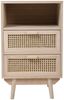 Kommode 42 x 36 cm MDF Paulownia Holzfurnier und Rattanfront mit 2 Schubladen Bild 3