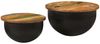 2-tlg. Couchtisch-Set, Sofatische Schwarz Altholz Massiv Bild 2