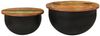 2-tlg. Couchtisch-Set, Sofatische Schwarz Altholz Massiv Bild 4