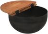 2-tlg. Couchtisch-Set, Sofatische Schwarz Altholz Massiv Bild 3