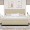 vidaXL Boxspringbett Hellgrau und Weiß 200 x 200 cm Cordstoff 3337574 Bild 4