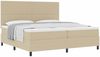 vidaXL Boxspringbett Hellgrau und Weiß 200 x 200 cm Cordstoff 3337574 Bild 3